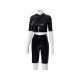  PU Leather Tight Top And Shorts Women's Sets