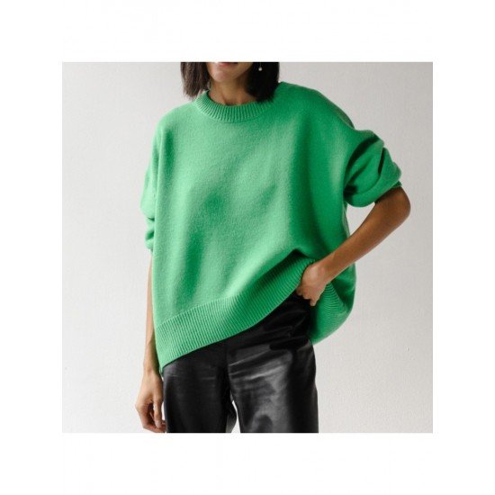  Women's Casual Round Neck Pullover Sweater