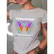 Butterfly Pattern White Crew Neck Short Sleeve T Shirts