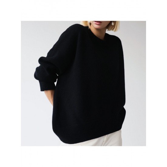  Women's Casual Round Neck Pullover Sweater