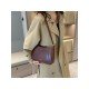  PU Pure Color Shoulder Bag For Ladies