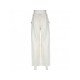 Summer White Solid Drawstring Cargo Trousers