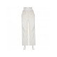 Summer White Solid Drawstring Cargo Trousers