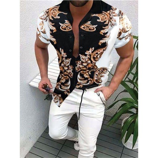 Printed Short Sleeve Summer Shirts For Men