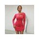 Ladies Ruched Cut Out Long Sleeve Short Dress