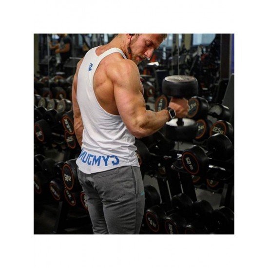  Men's Fitness Training Muscle Letter Printing Tanks