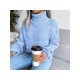  Casual High Neck Pure Color Women's Sweater