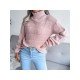  Casual High Neck Pure Color Women's Sweater