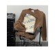  American Retro Round Neck Letter Patchwork Men's Sweater