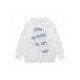  American Retro Round Neck Letter Patchwork Men's Sweater