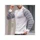  Autumn Men's Printed Knitting Colorblock Sweater