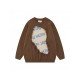  American Retro Round Neck Letter Patchwork Men's Sweater