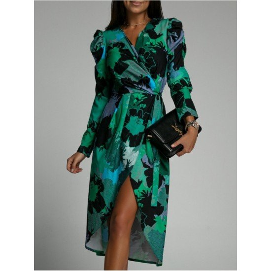 Bohemian Floral Puff Sleeve Ladies Dresses