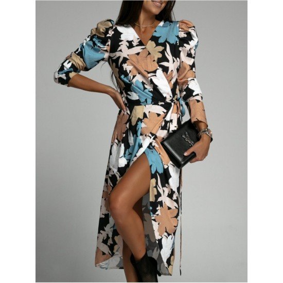 Bohemian Floral Puff Sleeve Ladies Dresses