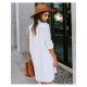  Fall Pure Color Women's Long Sleeve Dress