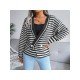  New V-Neck Striped Knitted Sweater