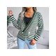  New V-Neck Striped Knitted Sweater