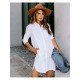  Fall Pure Color Women's Long Sleeve Dress