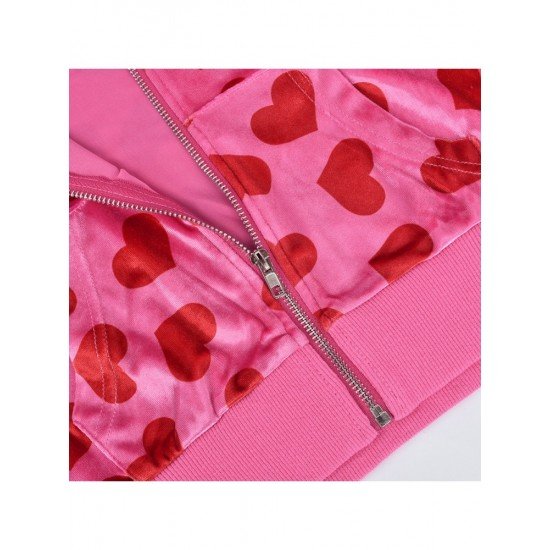  2022 Autumn Heart Printing Hooded Trouser Sets