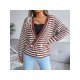  New V-Neck Striped Knitted Sweater