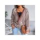  New V-Neck Striped Knitted Sweater