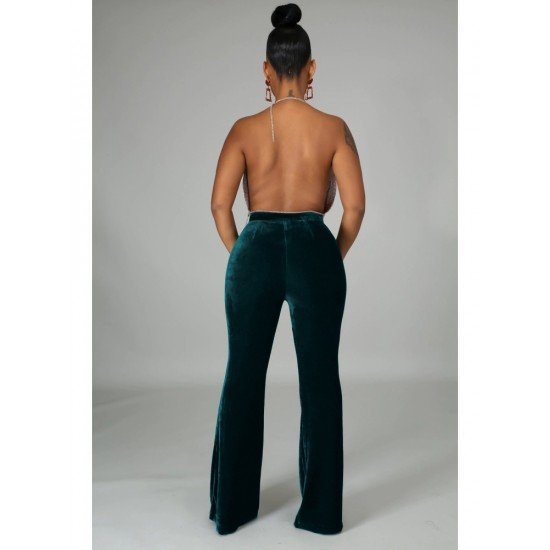 Trendy Black High Waist Elastic Waist Trousers