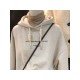  American Casual Letter Printed Hooded Women's Sweater