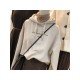  American Casual Letter Printed Hooded Women's Sweater