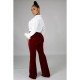 Trendy Black High Waist Elastic Waist Trousers