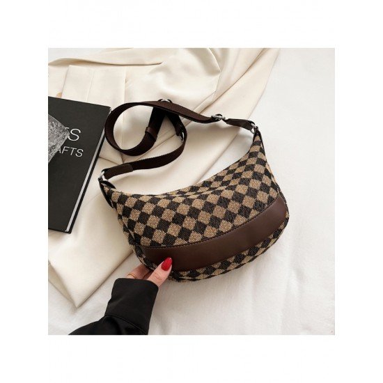 Ladies Canvas Houndstooth Leopard Shoulder Bags