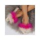  2022 Contrast Color Fur Slippers For Women