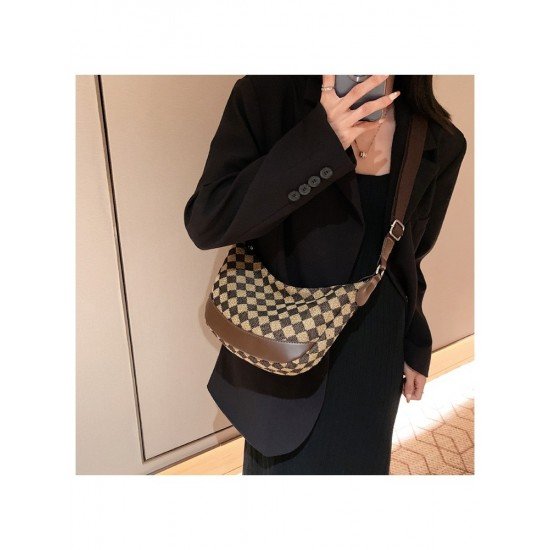 Ladies Canvas Houndstooth Leopard Shoulder Bags