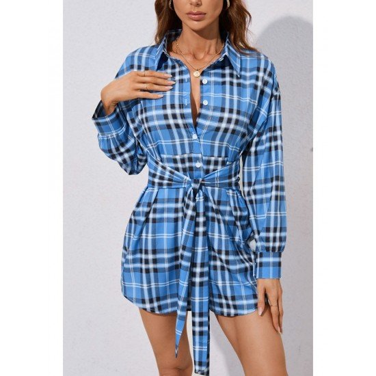  Casual Plaid Women's Long Sleeve Dress