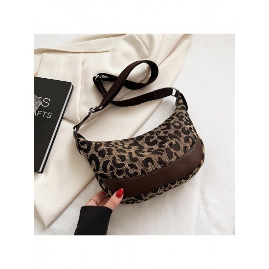 Ladies Canvas Houndstooth Leopard Shoulder Bags