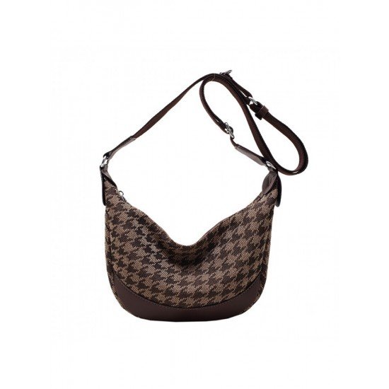 Ladies Canvas Houndstooth Leopard Shoulder Bags