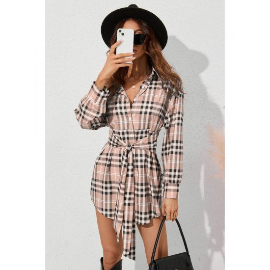  Casual Plaid Women's Long Sleeve Dress