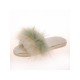  2022 Contrast Color Fur Slippers For Women