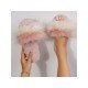  2022 Contrast Color Fur Slippers For Women