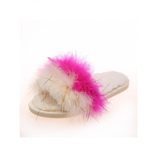  2022 Contrast Color Fur Slippers For Women