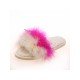  2022 Contrast Color Fur Slippers For Women