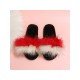  2022 Contrast Color Fur Slippers For Women