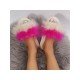  2022 Contrast Color Fur Slippers For Women