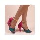  Women's PU Peep Toe Tassel High Heels