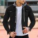  Pure Color Hooded Men's Casual Jacket