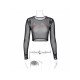  2022 Autumn See-through Mesh Women's Crop T-Shirt