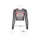  2022 Autumn See-through Mesh Women's Crop T-Shirt