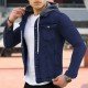  Pure Color Hooded Men's Casual Jacket