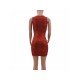  Fashion Summer U Neck Sequins Sleeveless Dress