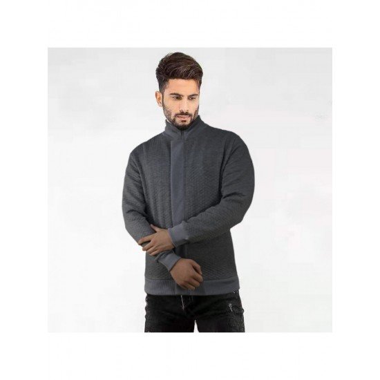  Pure Color Zipper Men's Casual Sweater