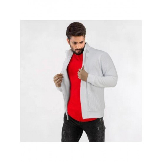  Pure Color Zipper Men's Casual Sweater